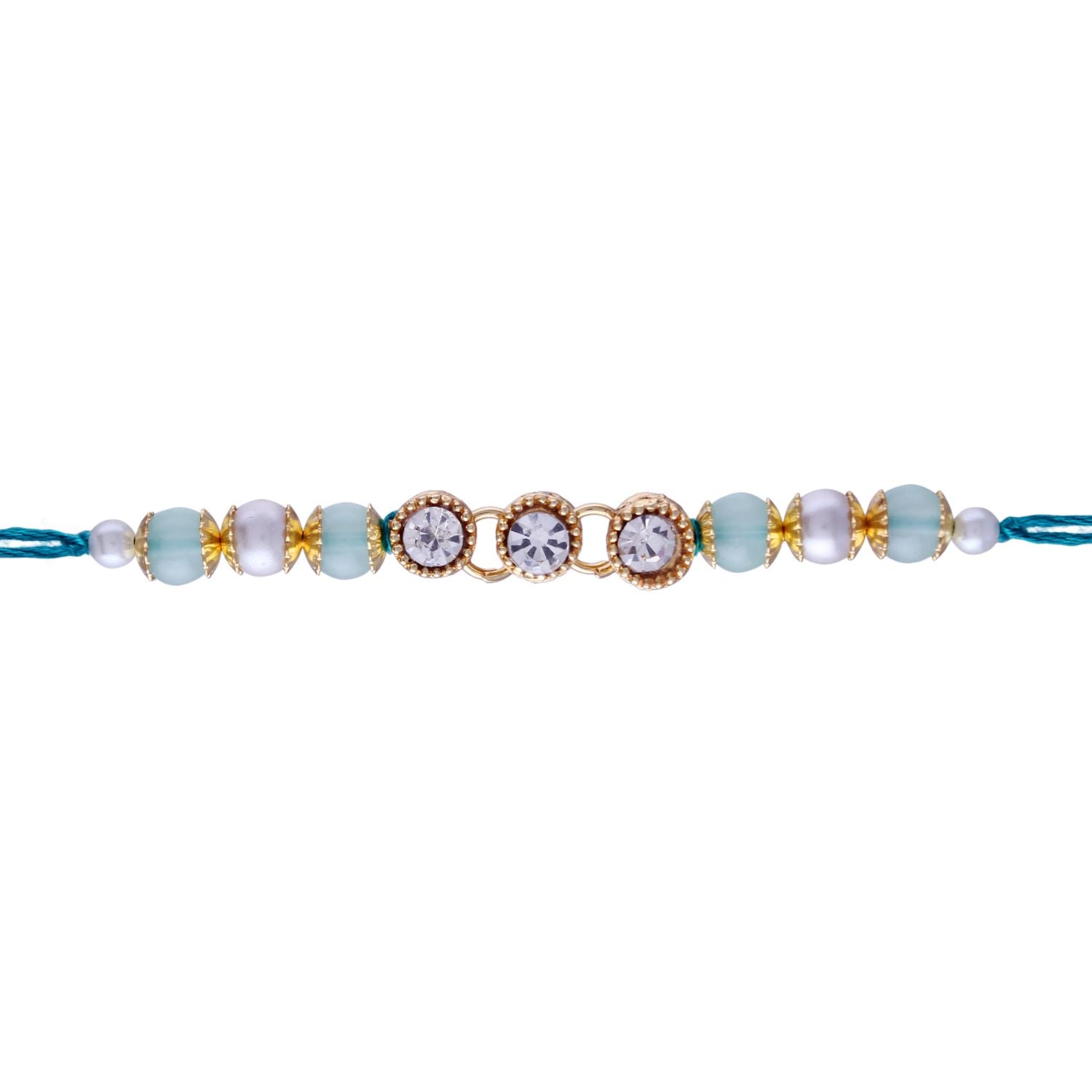 Designer Pearl Beads Studded Rakhi Bracelet for Brother/ Bhaiya