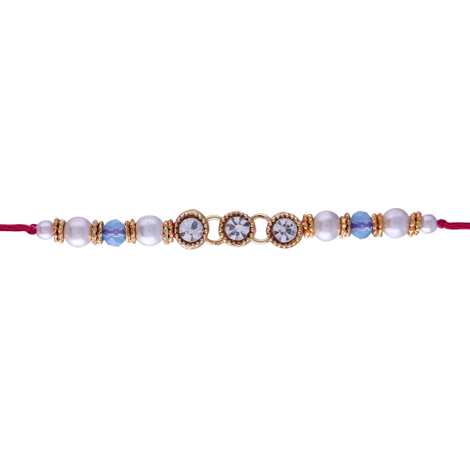 Designer Pearl Beads Studded Rakhi Bracelet for Brother/ Bhaiya
