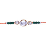 Designer Pearl Beads Studded Rakhi Bracelet for Brother/ Bhaiya