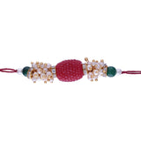Designer Pearl Beads Studded Rakhi Bracelet for Brother/ Bhaiya