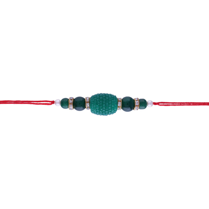 Designer Pearl Beads Studded Rakhi Bracelet for Brother/ Bhaiya