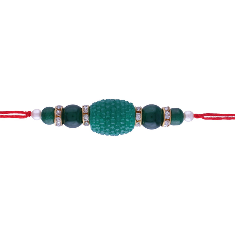Designer Pearl Beads Studded Rakhi Bracelet for Brother/ Bhaiya