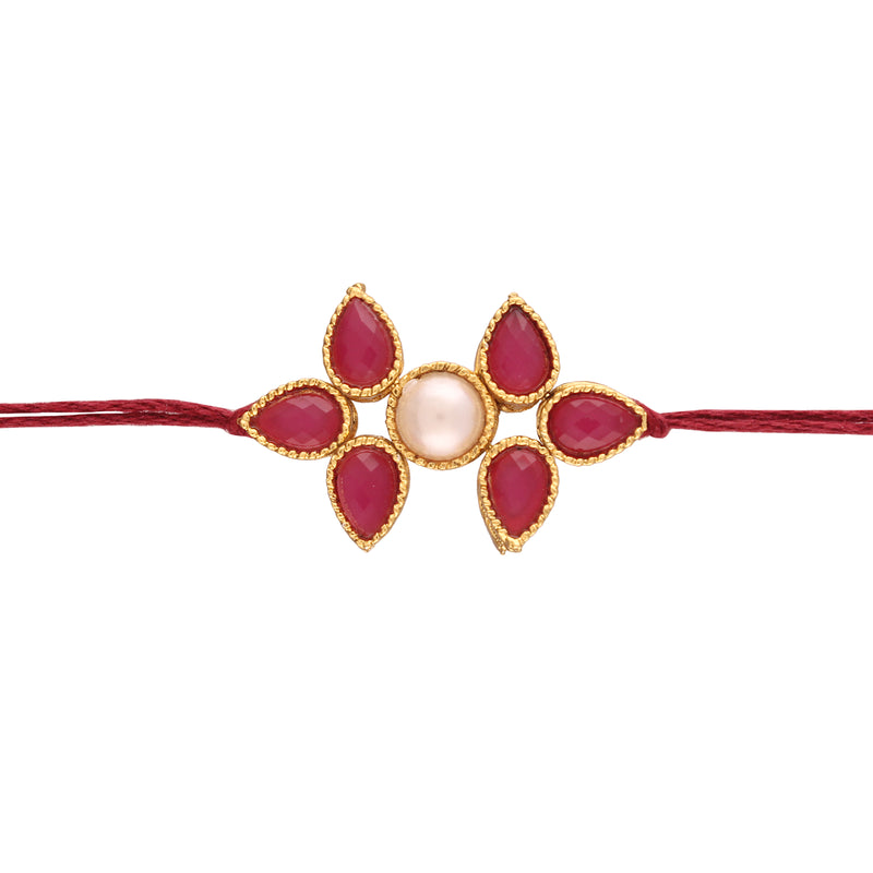 Gold Plated Crystel Studded Designer Rakhi for Men (R603)