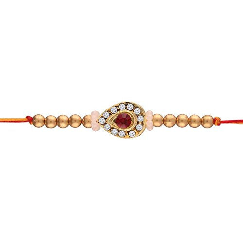 Gold Plated Stone Studded Rakhi for Men