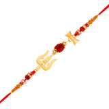 Gold Plated Designer Trishul Damroo Rakhi Combo of 3 for Bhai/Brother (R708-3) Pack Of 3