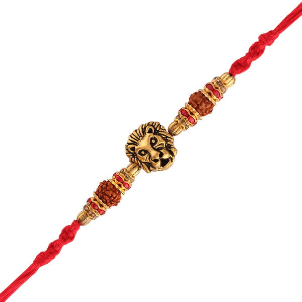 Lion Face Pearl Rakhi for Brother
