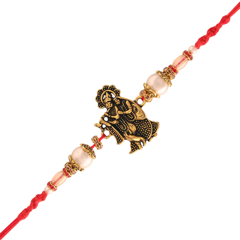 Radha Krishna Pearl Rakhi for Brother