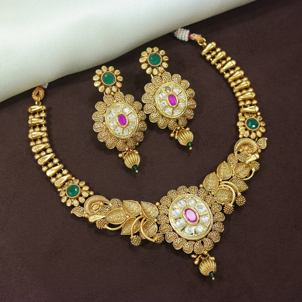 pearls , kundan , stones , traditional temple jewellery ,