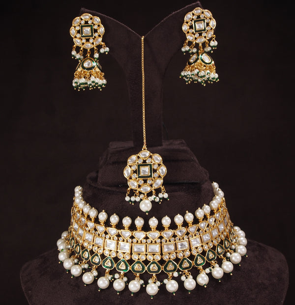 meenakari , kundan , pearls ,jewellery set , jhumki