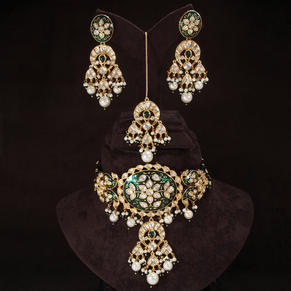 meenakari , kundan , pearls , jewellery set