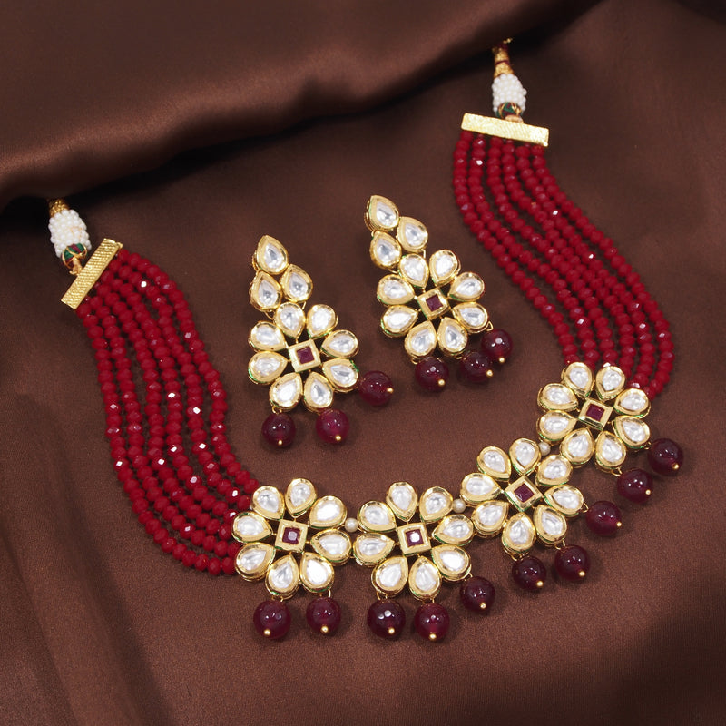 polki kundan ,meenakari  , pearls jewellery set 