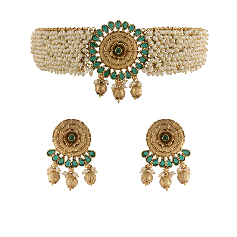 Dakshna Green Choker Set