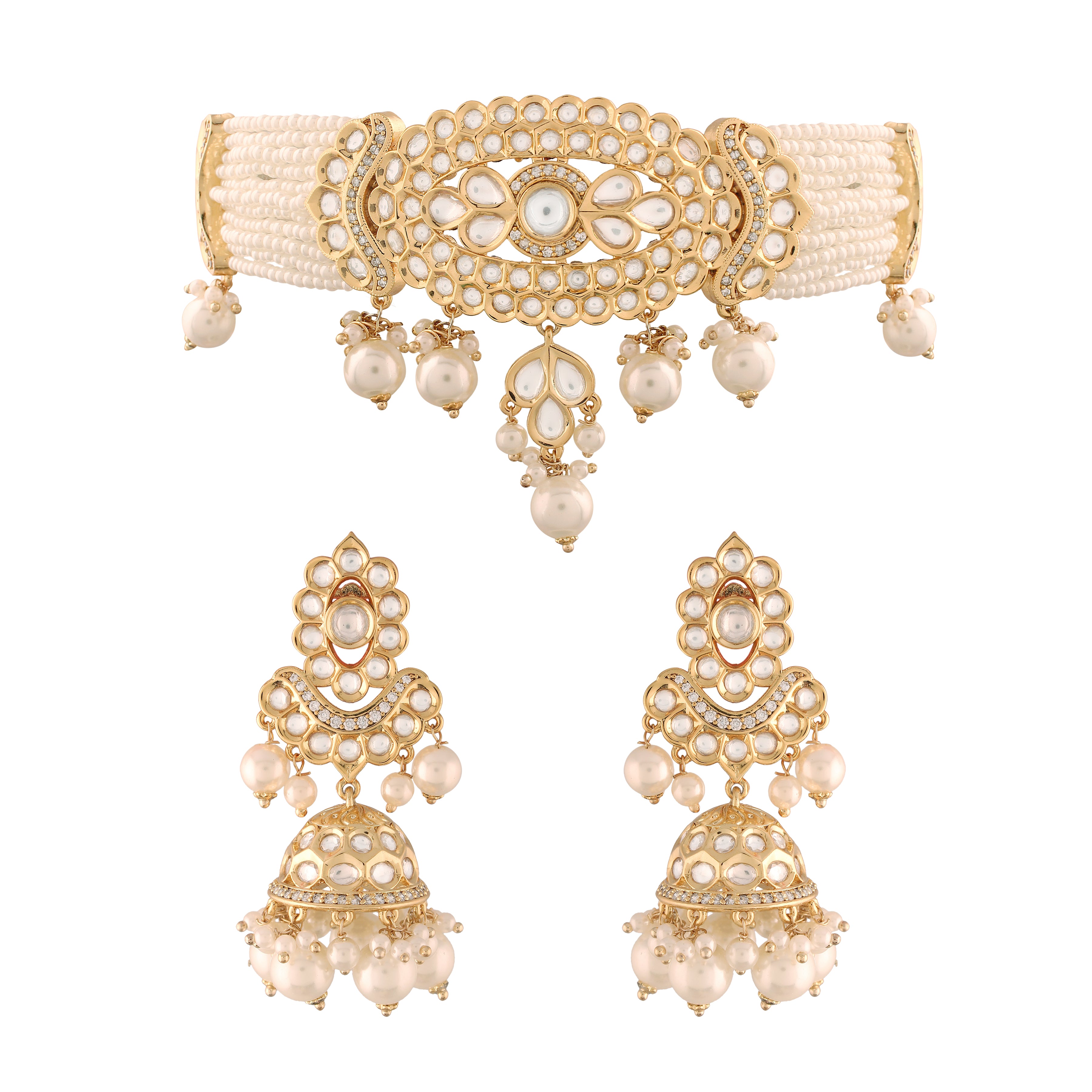 Samaira White Choker Set