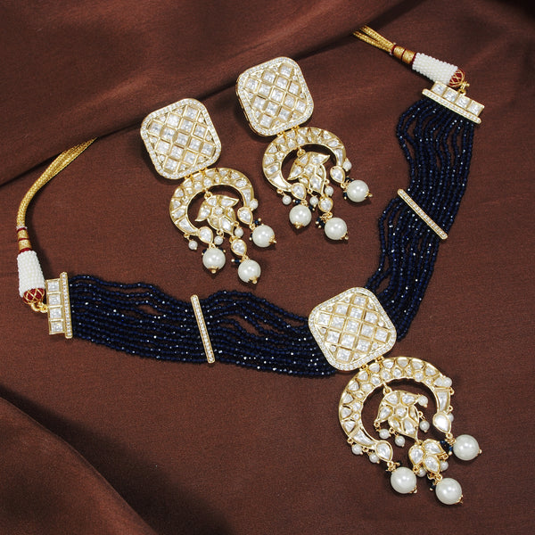 Adiva Blue Choker Set