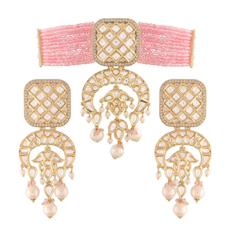 Adiva Pink Choker Set