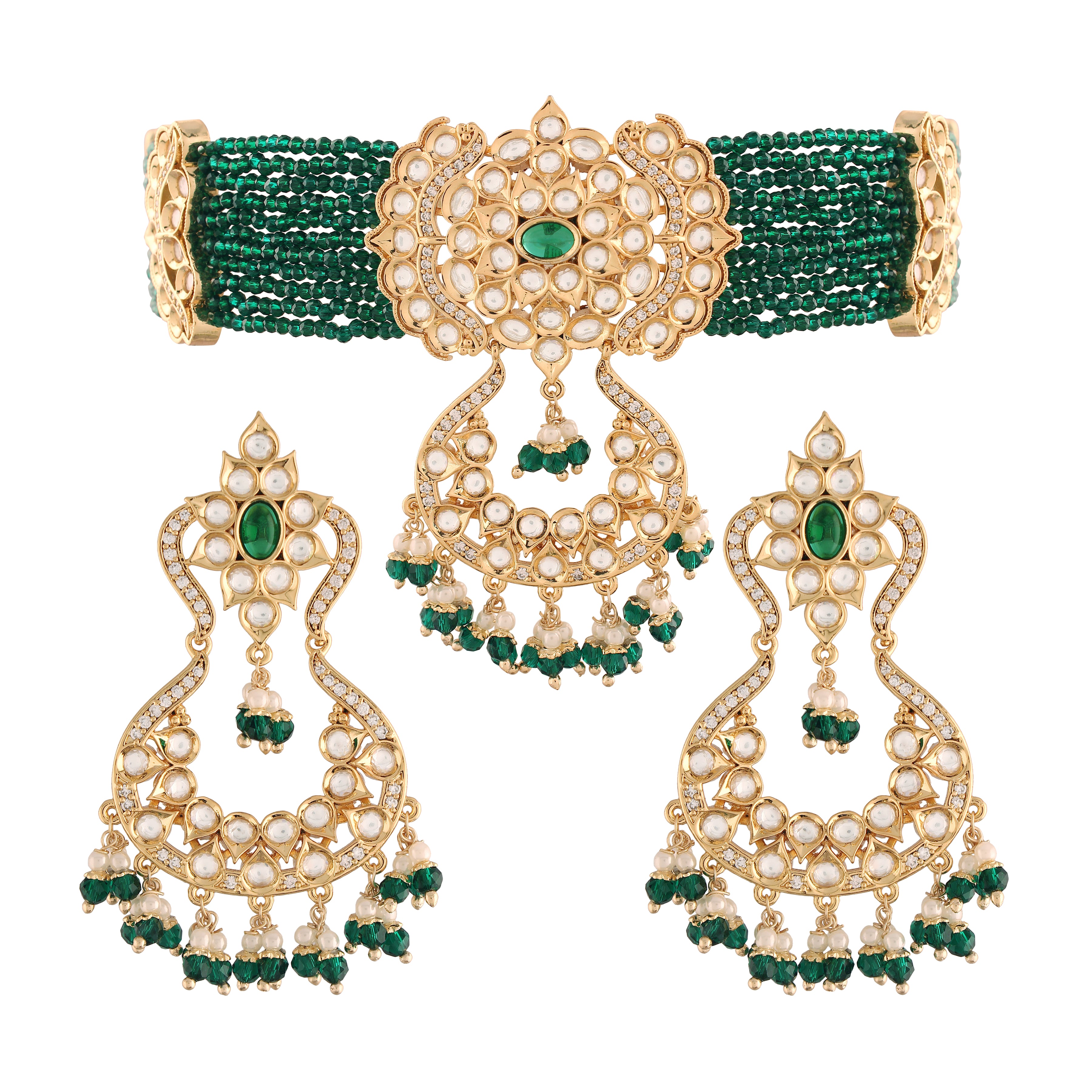 Inaya Green Choker Set