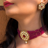 ' MRINALI ' Ruby Choker Set