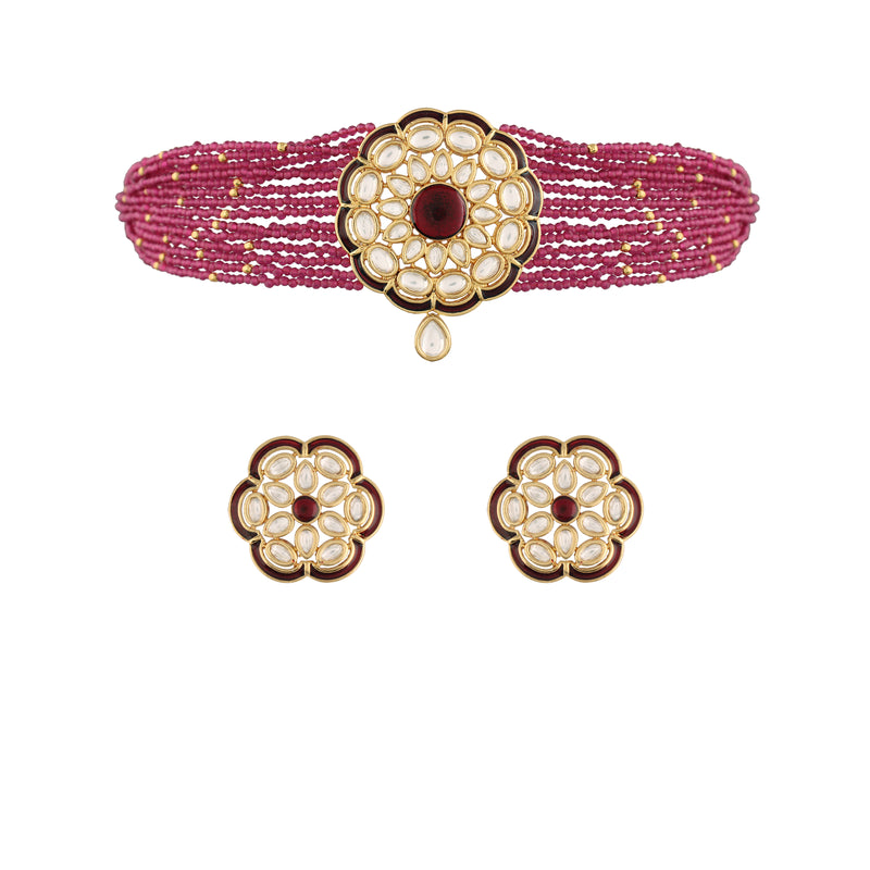 ' MRINALI ' Ruby Choker Set