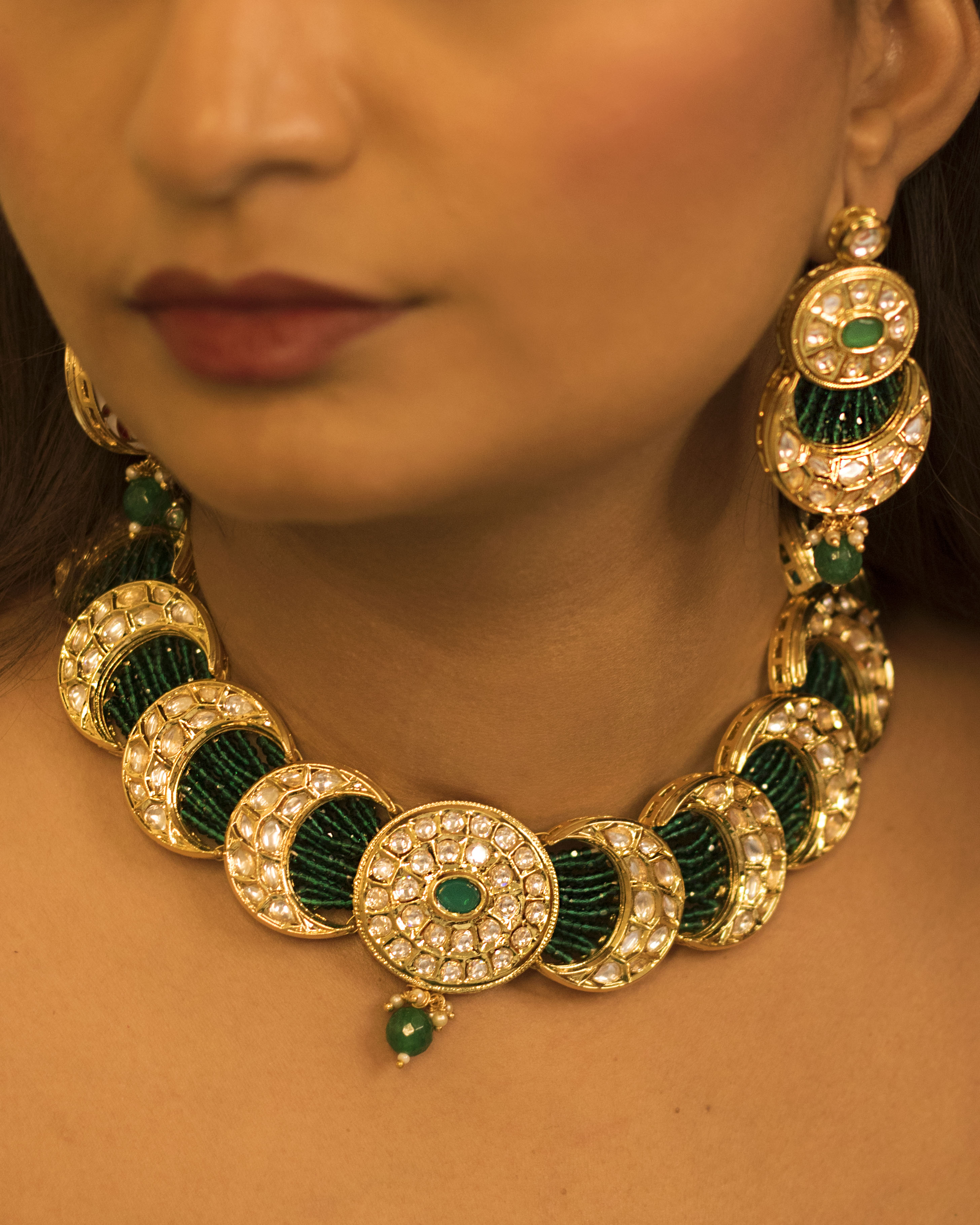 'ANAGHA ' Green Choker Set