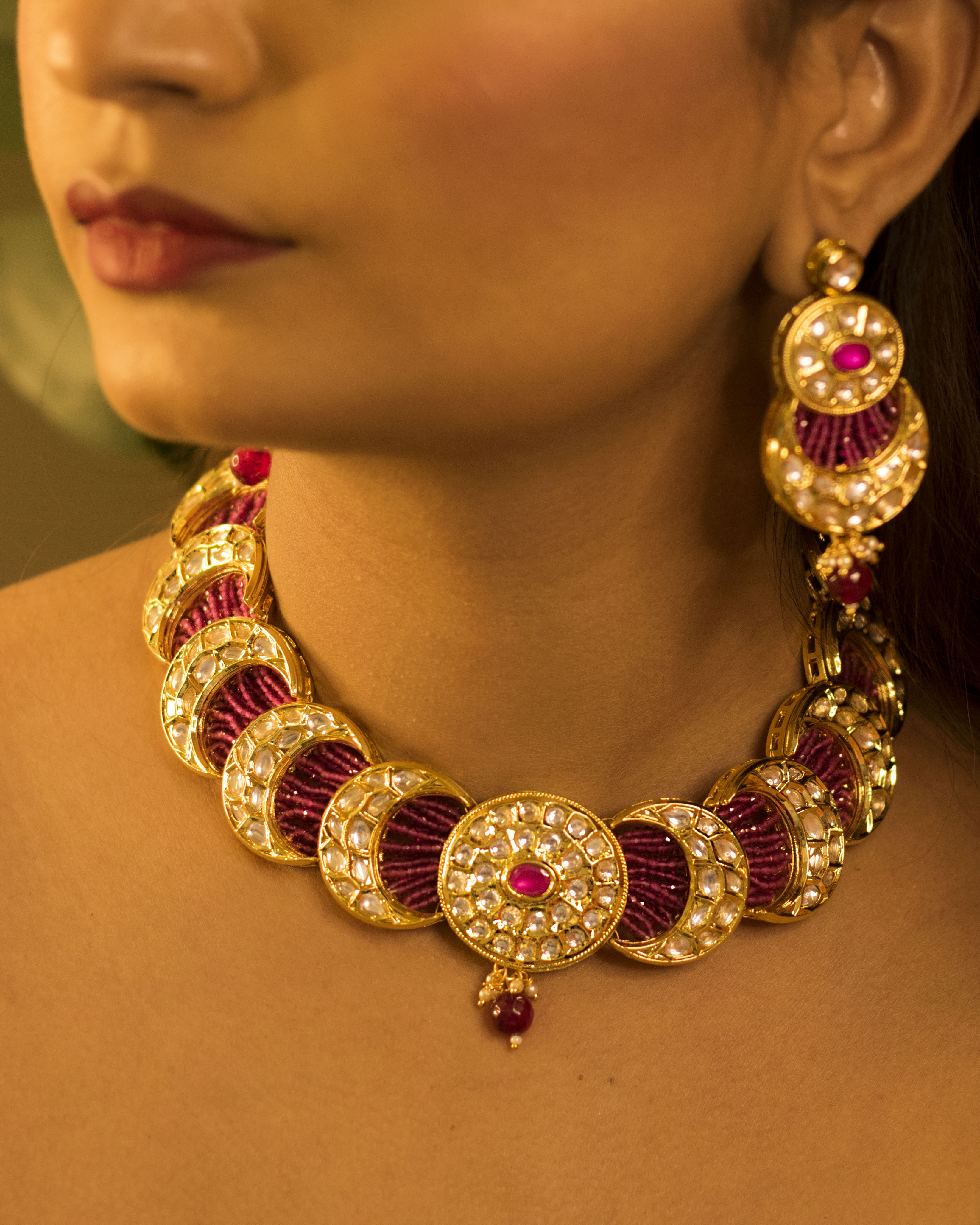 'ANAGHA ' Ruby Choker Set
