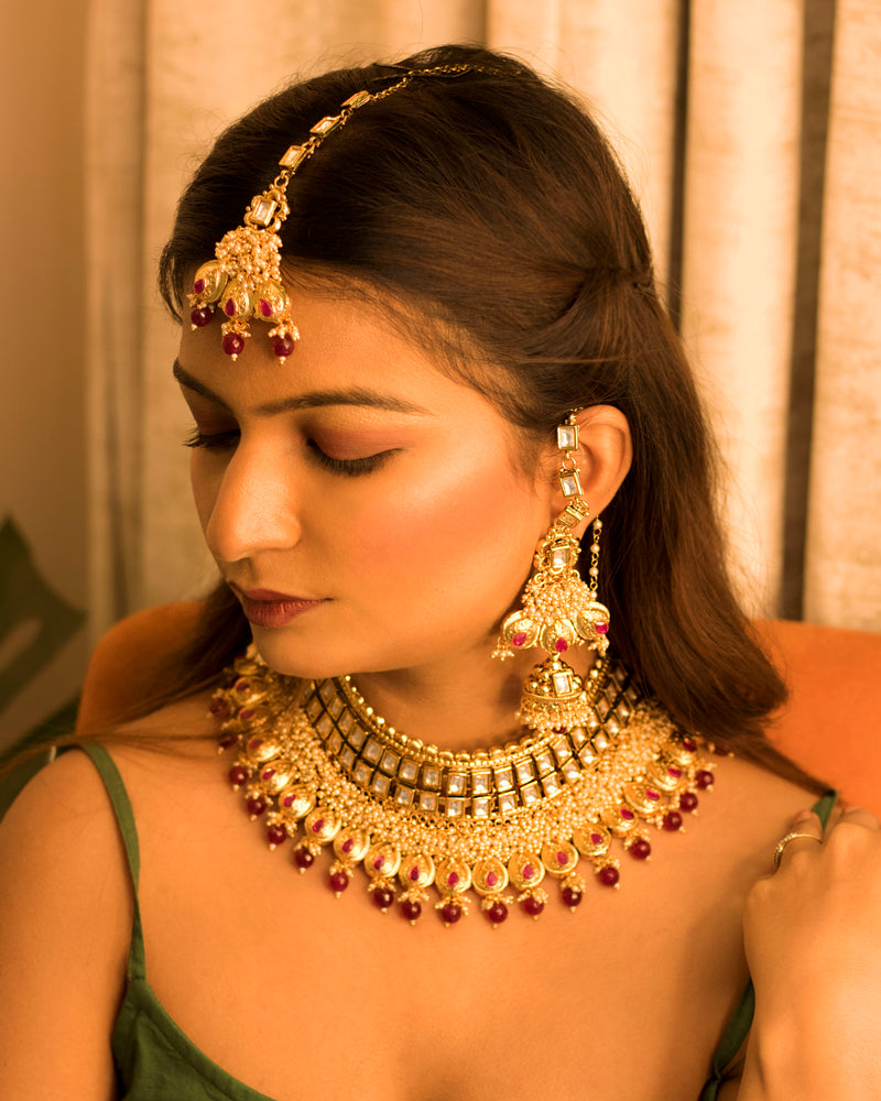 Kundan & Pearls , stones bridal set