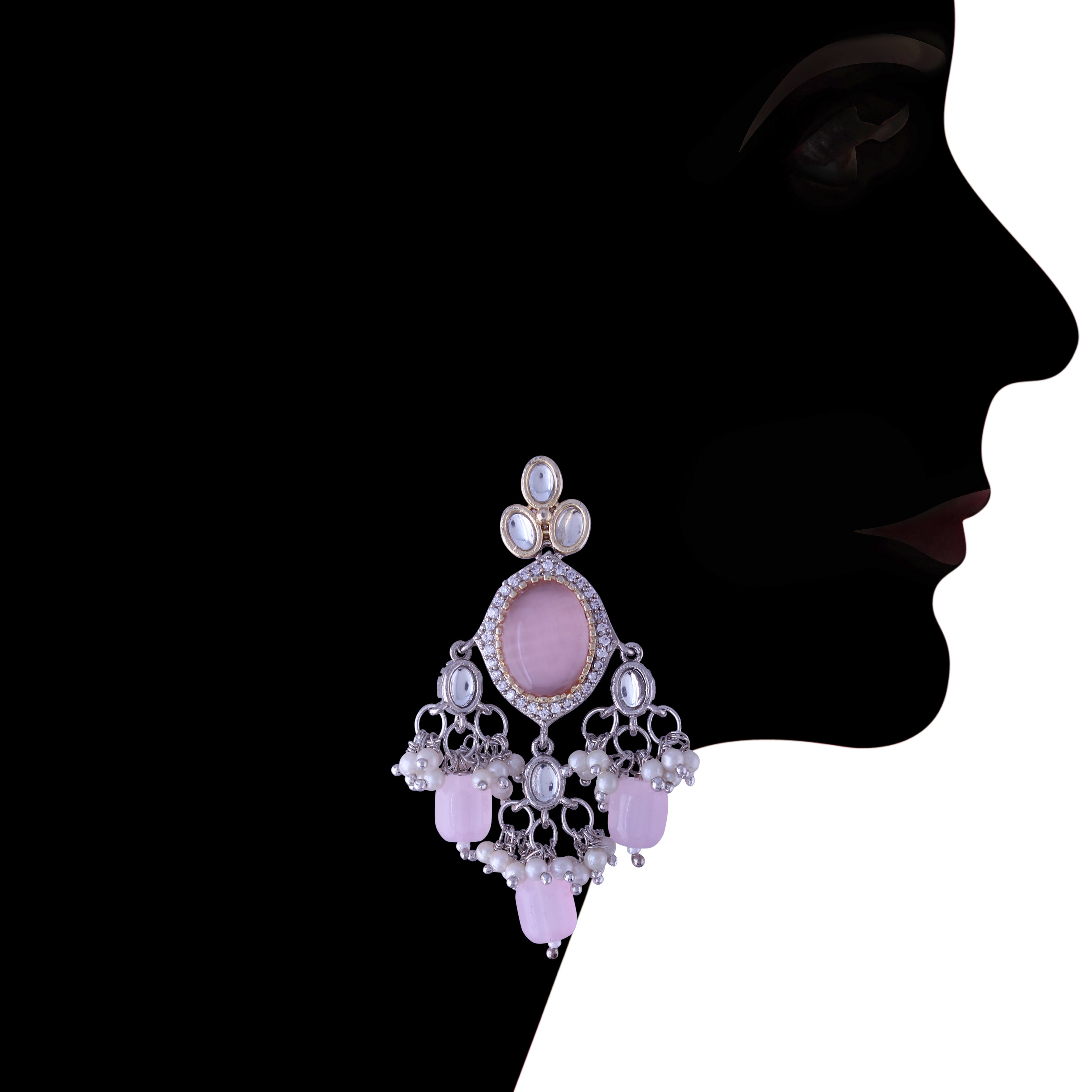 Shyra Pink Polki Kundan Neckpiece