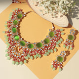 Noor Mint Polki Kundan Neckpiece