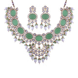 Noor Mint Polki Kundan Neckpiece