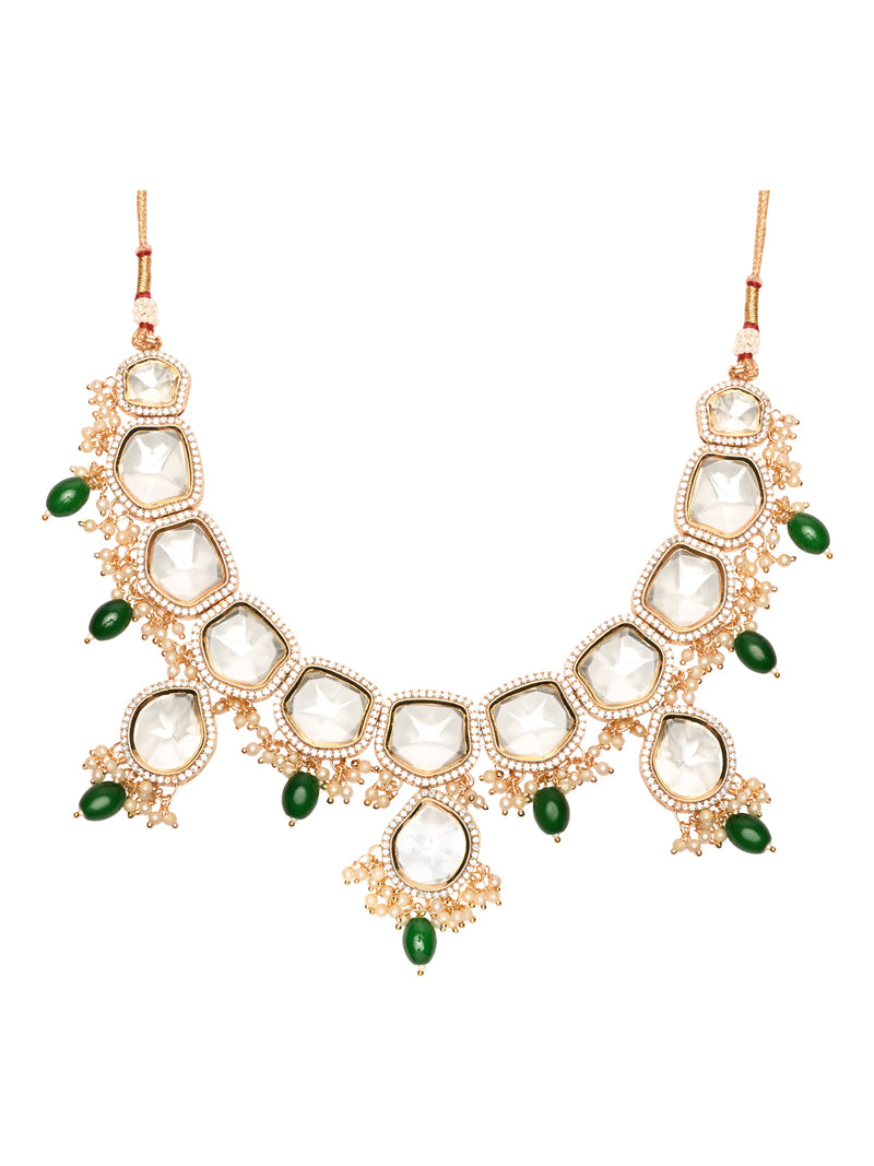 ERUM Green Polki Necklace Sets
