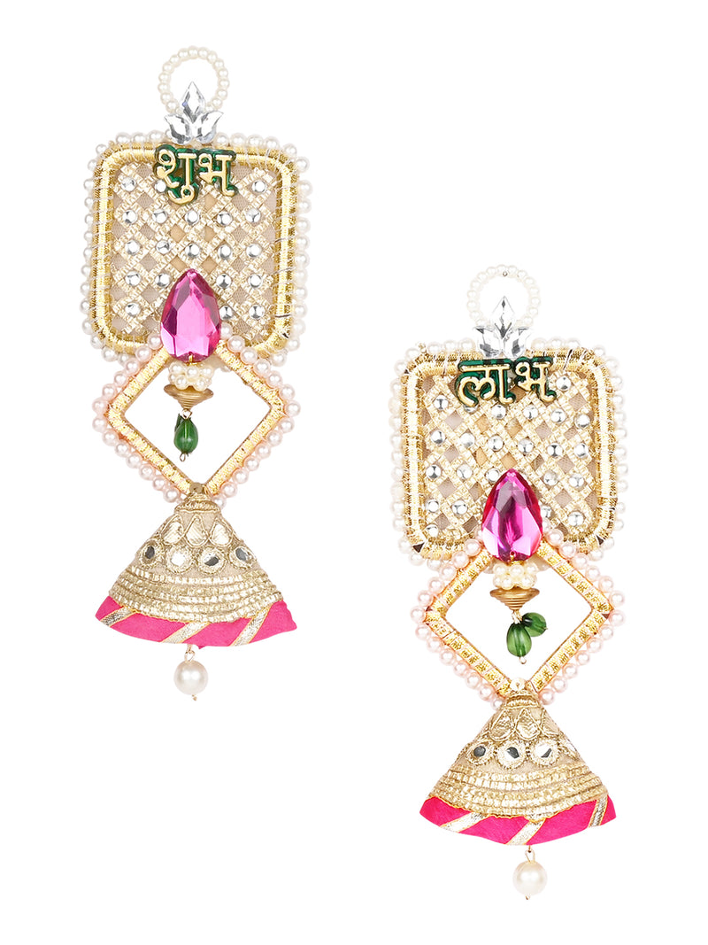 Auspicious Shubh Laabh Vibrant Latkan - Set Of 2