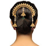 Gold Plated Traditional Maharastrian Jewellery Aambada Juda Pin Hair Brooch for Women (SM35MG)