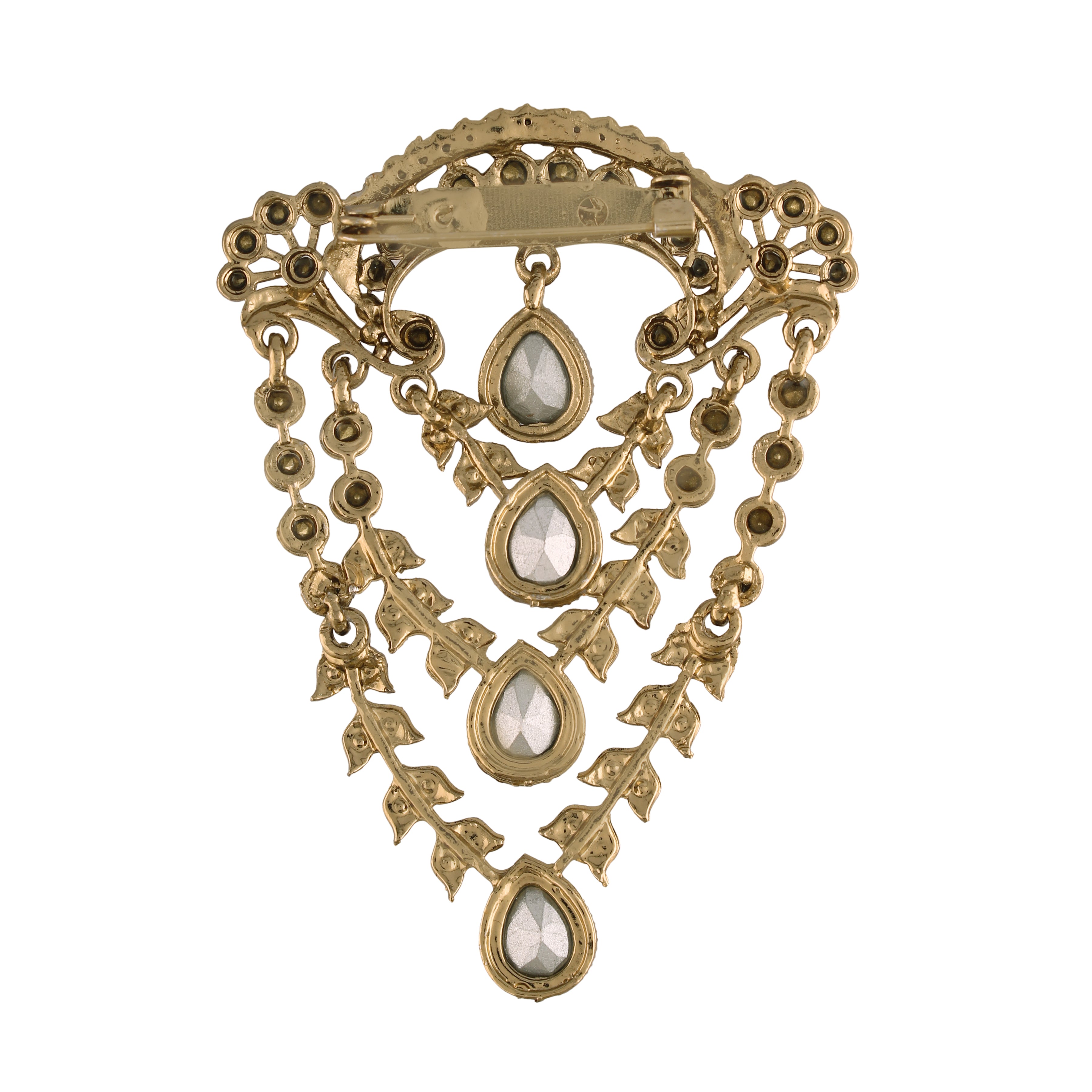 Rajveer White Kundan Brooch