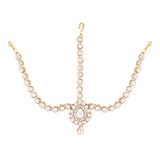 kundan studed , pearls stones , maangtikka
