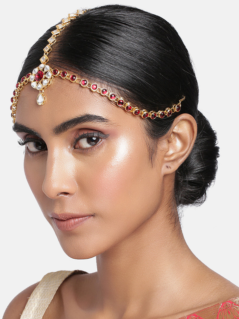 kundan , stones , pearls , mathapatti