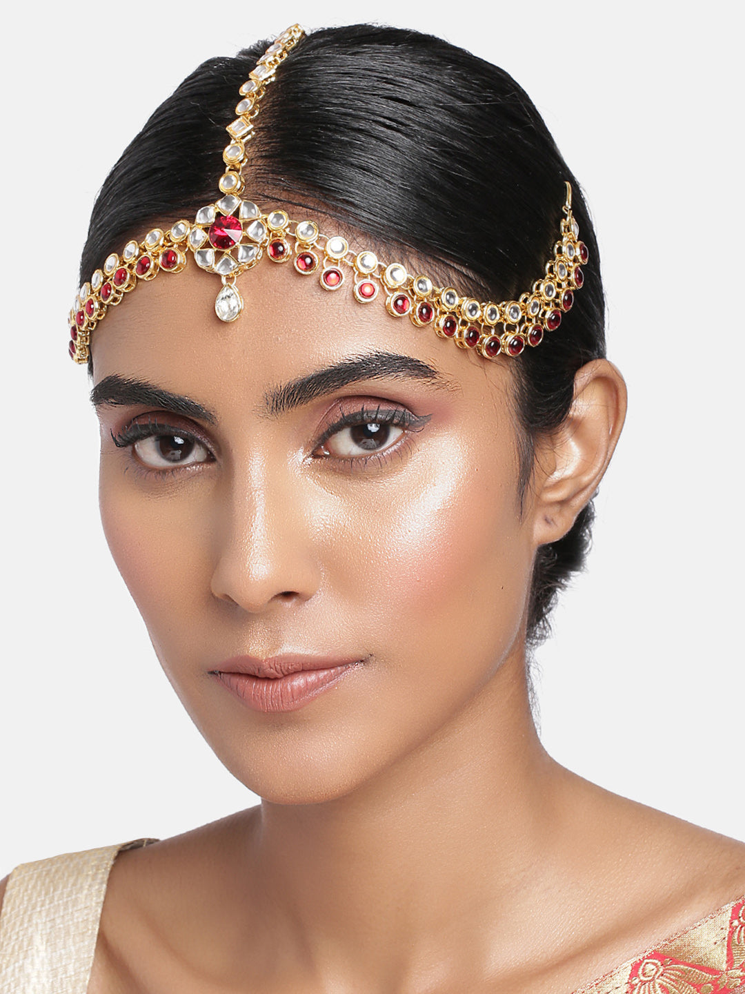 kundan , stones , pearls , mathapatti
