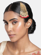 kundan , stones studed , pearls maangtikka