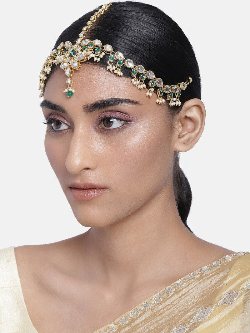 kundan , stones , pearls , mathapatti