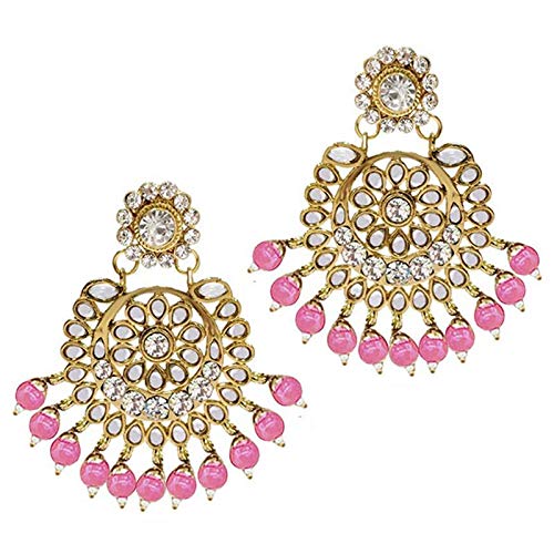 Shanvi Pink Maangtikka Earring Set