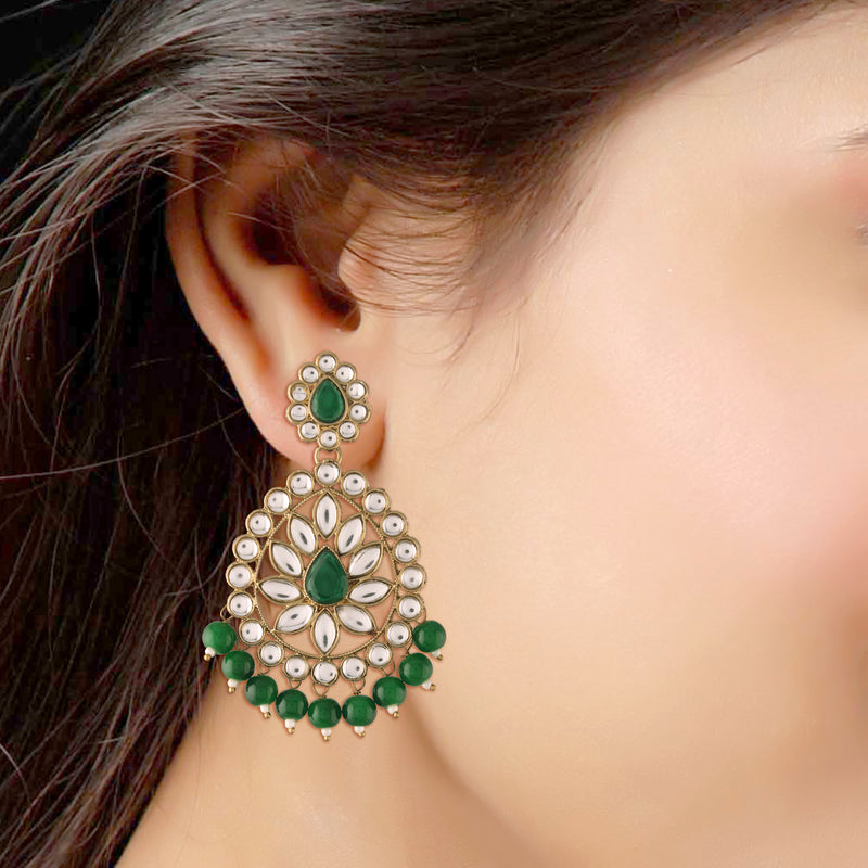 Adhira Green Maangtikka earring set