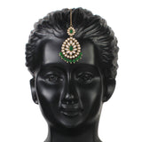 Adhira Green Maangtikka earring set