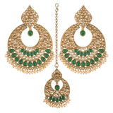 Rajni Green Maangtikka Earring Set