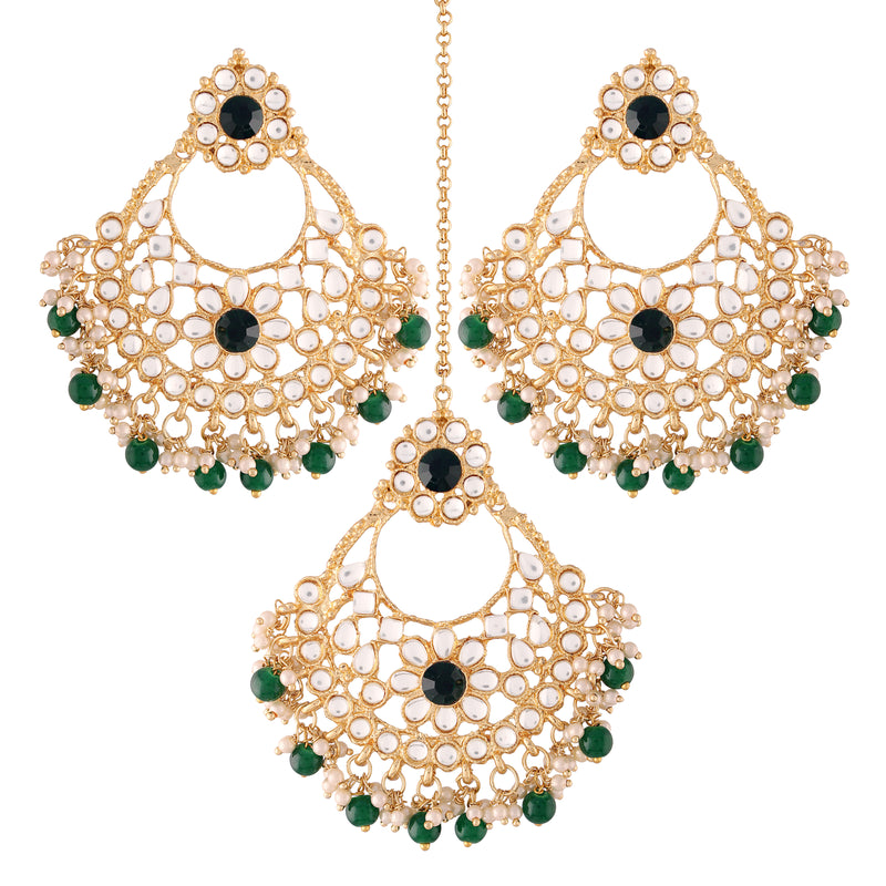 kundan , pearls , chandbali , stones 