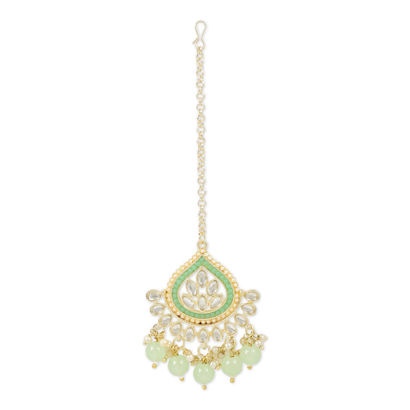 Reyhana Mint  Maangtikka Earring Set