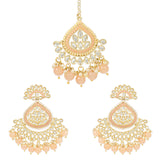 Reyhana Peach  Maangtikka Earring Set