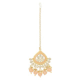 Reyhana Peach  Maangtikka Earring Set