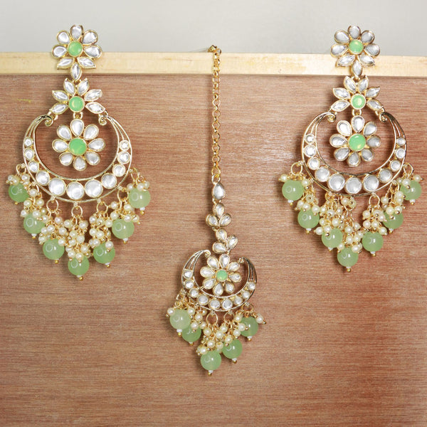 Zainab Mint Maangtikka Earring Set