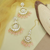 Kundan , Stones , Pearls , chandbali tikka earring 