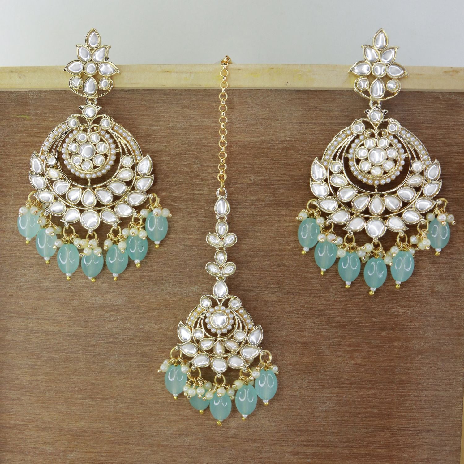 Shehnaz Turquoise Maangtikka Earring Set