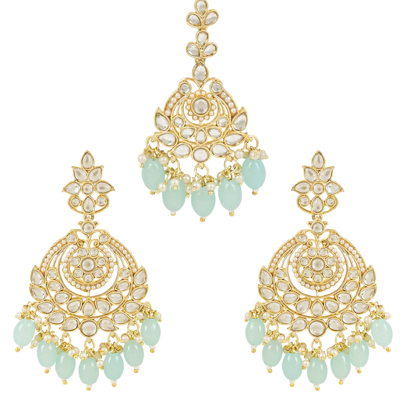 Shehnaz Turquoise Maangtikka Earring Set