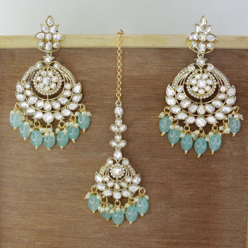 Shehnaz Turquoise Maangtikka Earring Set